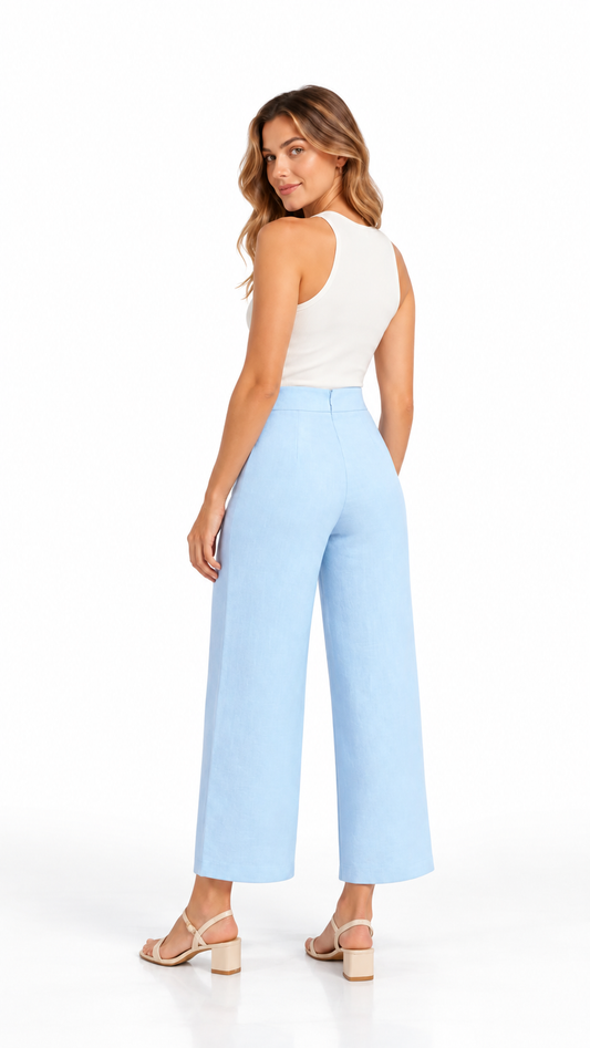Portia Wide Leg Pants in Blue
