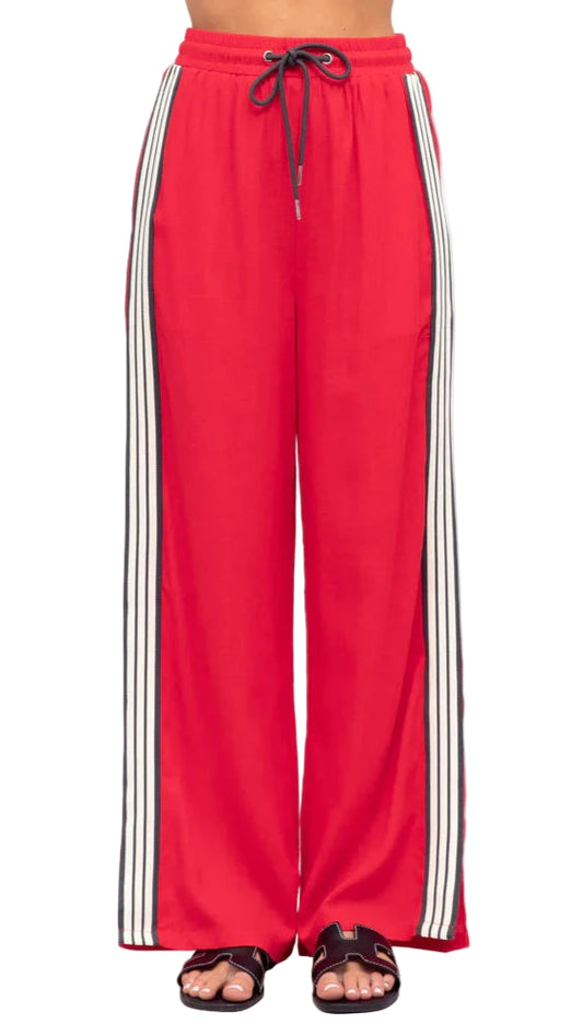 The Elite Stripe Pants - Scarlet Edition
