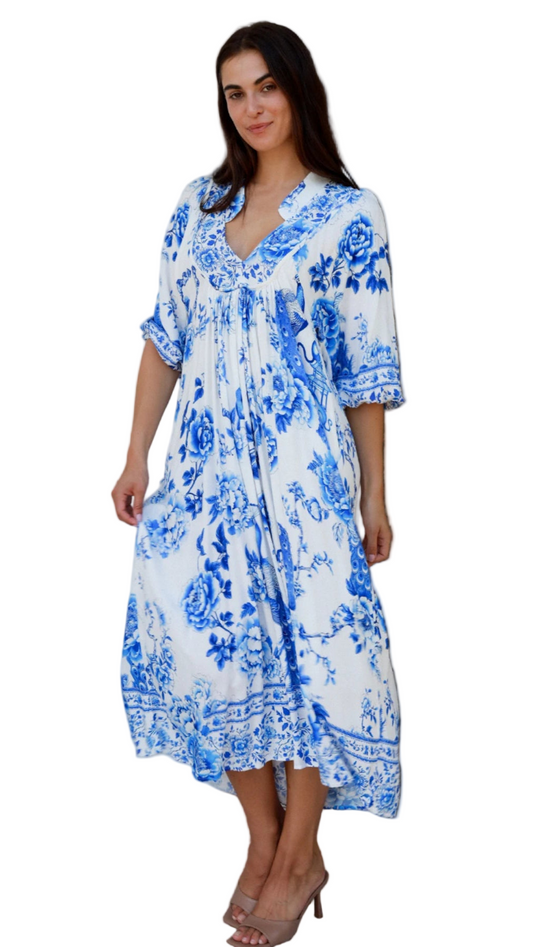 The Porcelain Peacock Dress