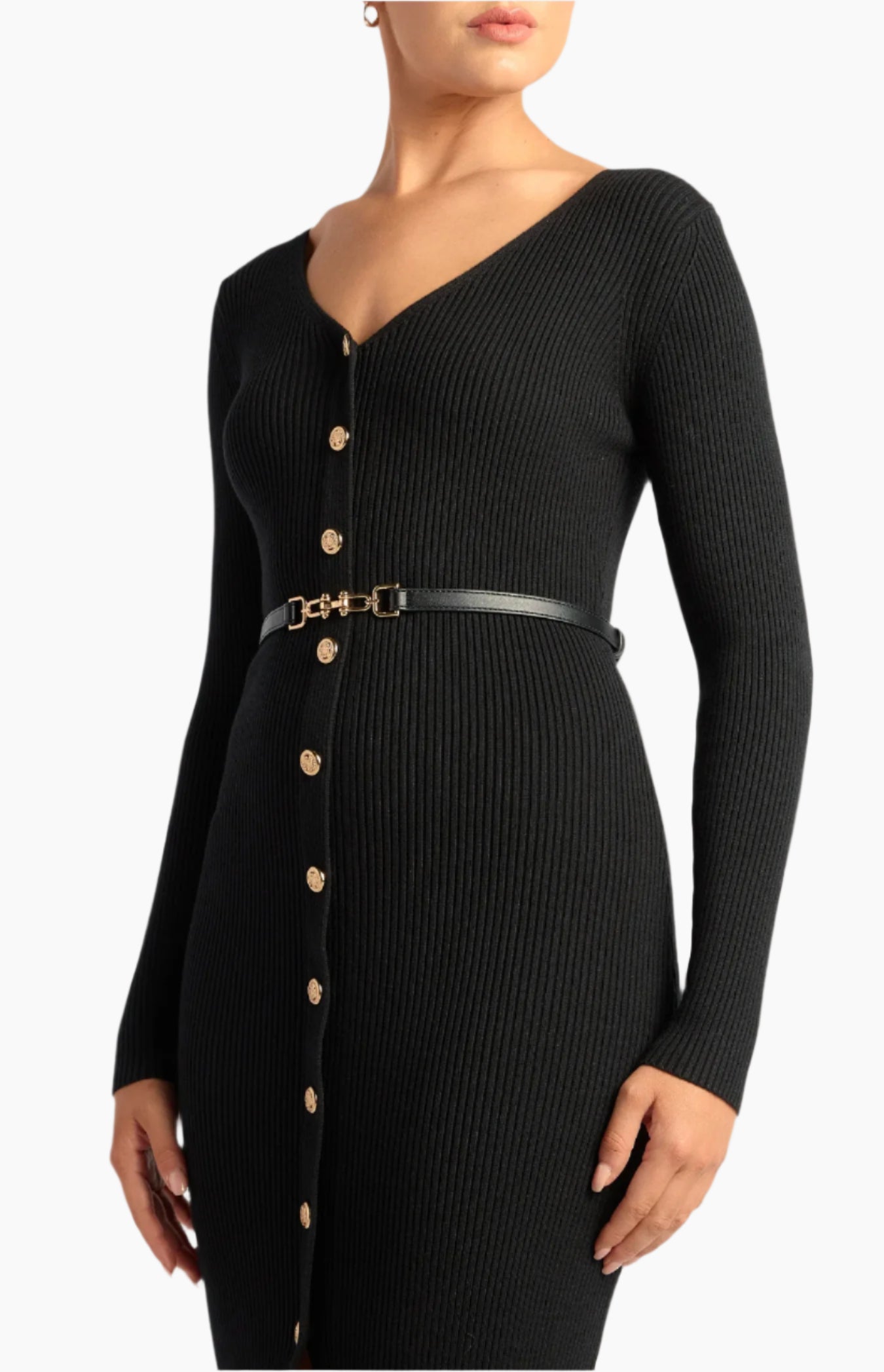 The Alexis Reign Knit Dress - Black