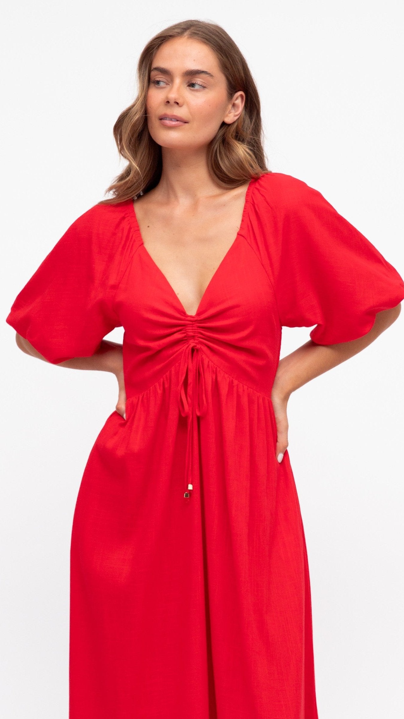 The Crimson Breeze Maxi Dress