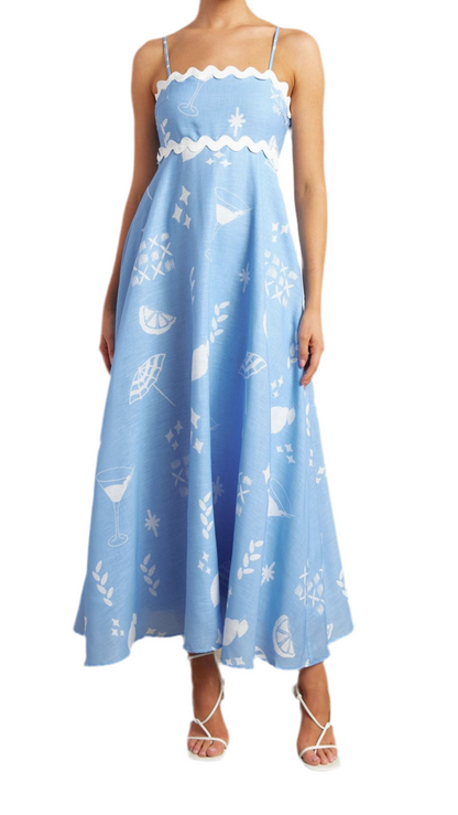 The Happy Hour Dress - Multi & Blue