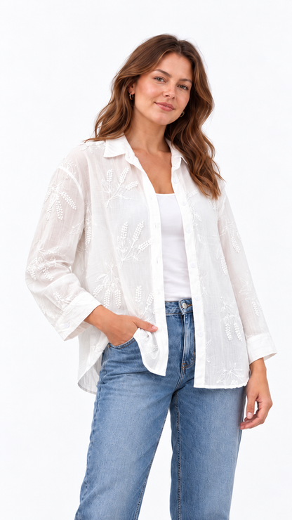 The Maisie Embroidered Cotton Blouse