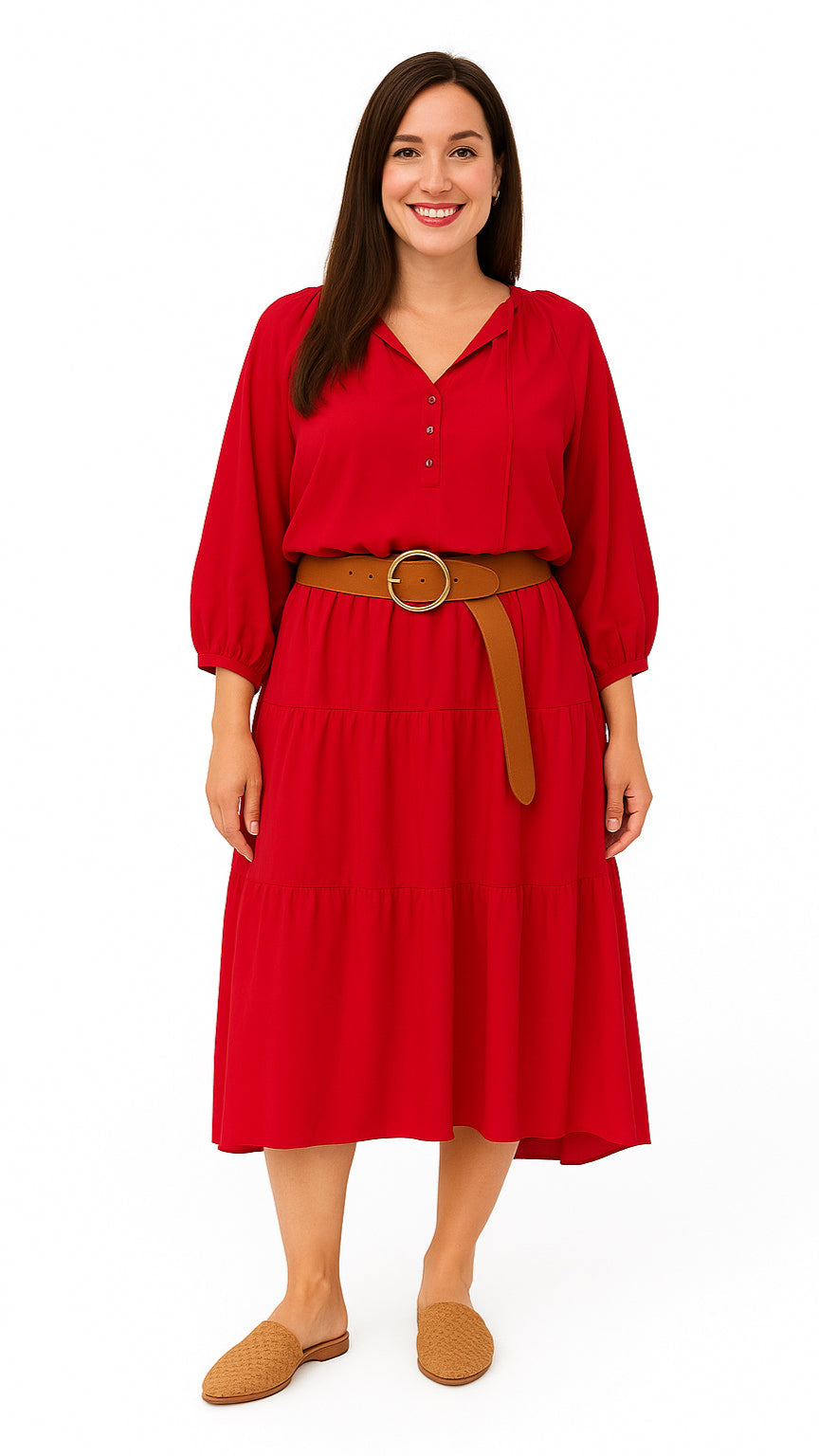 The Willow Breeze Tiered Midi Dress