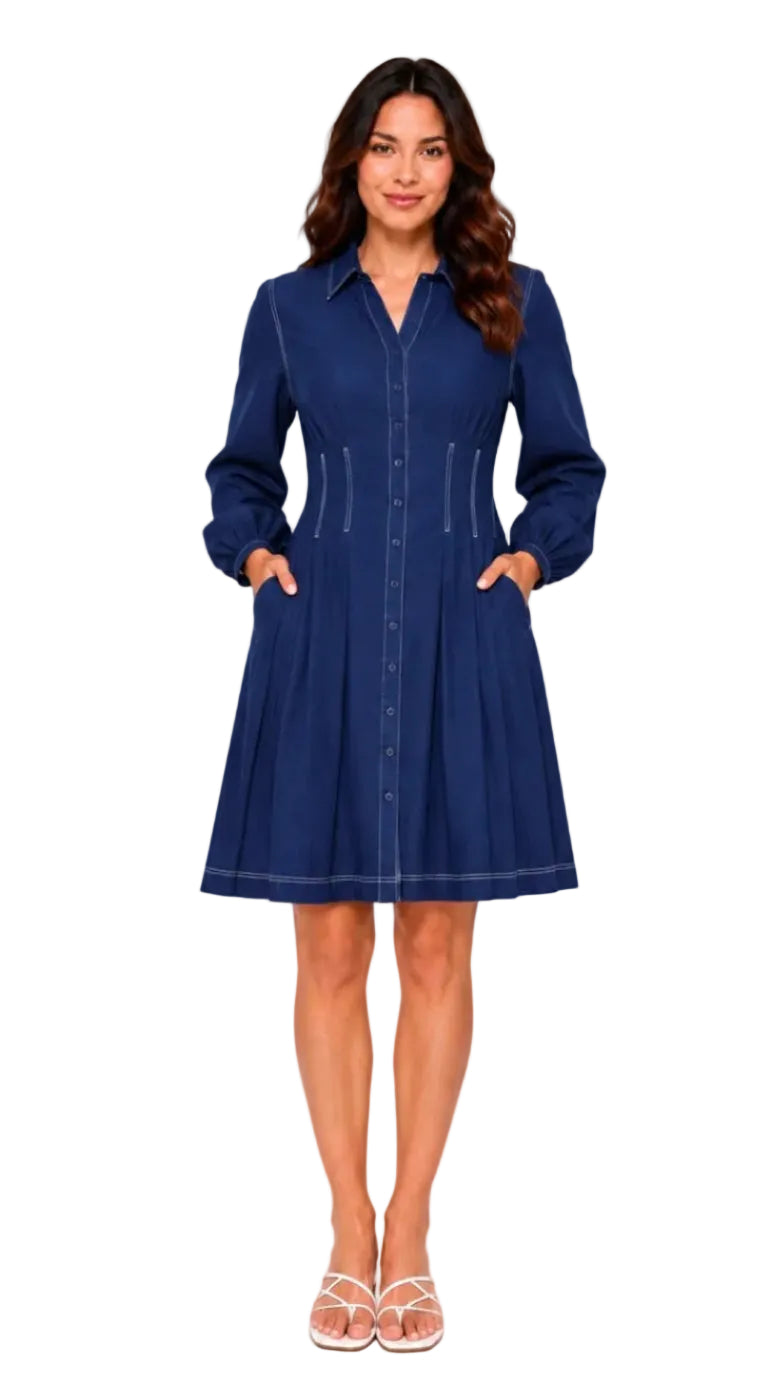 The Ellis Dress in Navy