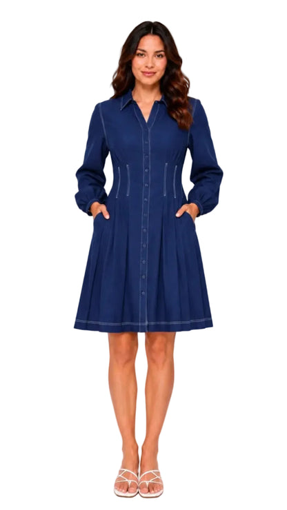 The Ellis Dress in Navy