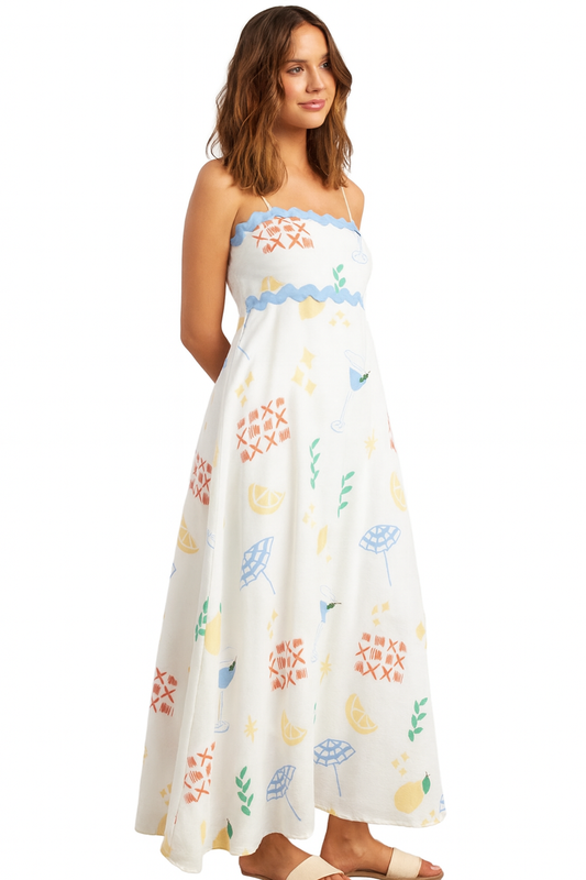 The Happy Hour Dress - Multi & Blue
