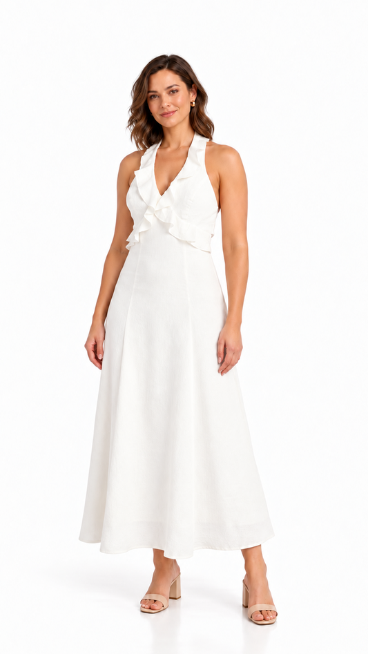 The Serena Ruffle Halter Dress