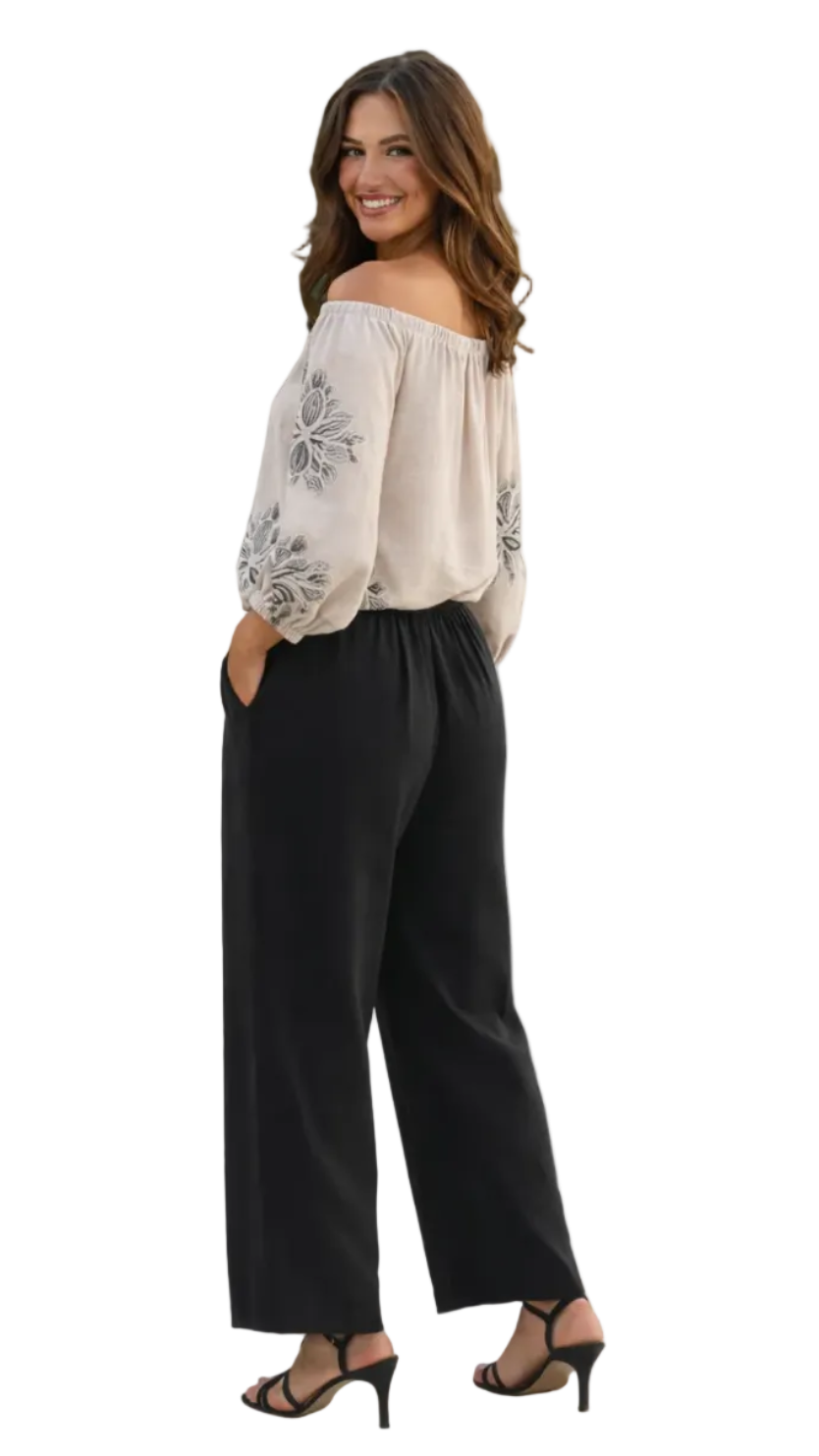 The Liora Bloom Blouse - Ivory & Stone