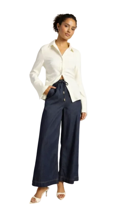 The Indigo Ease Chambray Pants