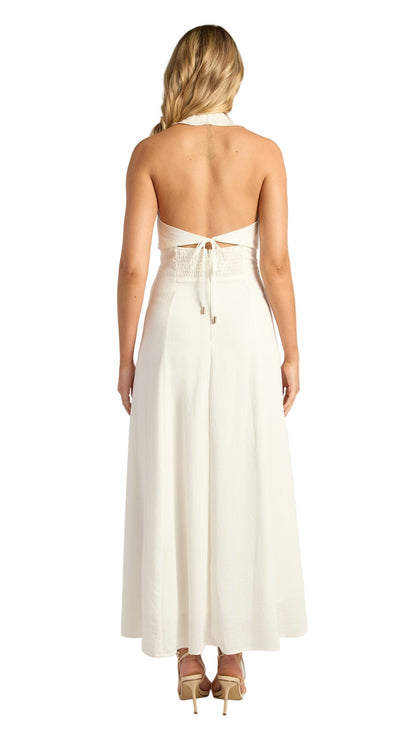 The Serene Ruffle Halter Dress