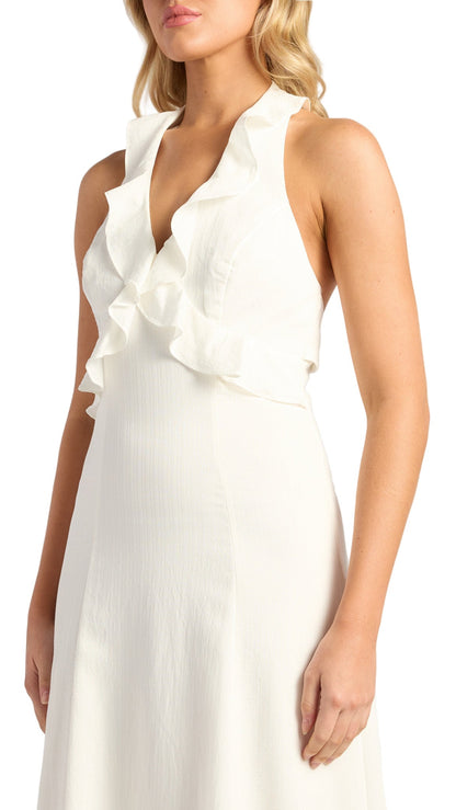 The Serene Ruffle Halter Dress