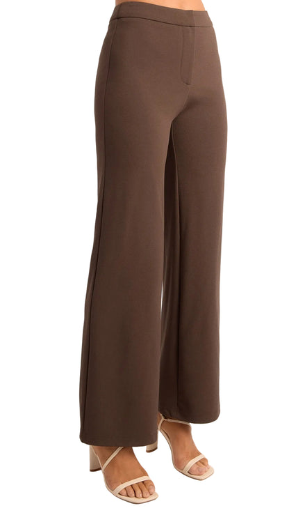 The Lennox Structured Stretch Pants - Chocolate