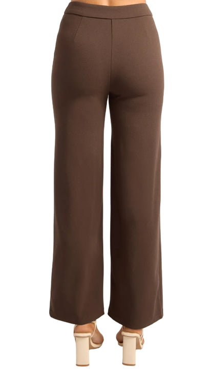 The Lennox Structured Stretch Pants - Chocolate