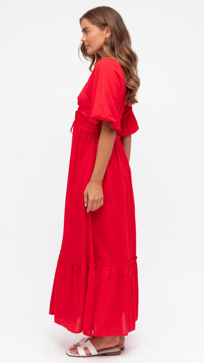 The Crimson Breeze Maxi Dress