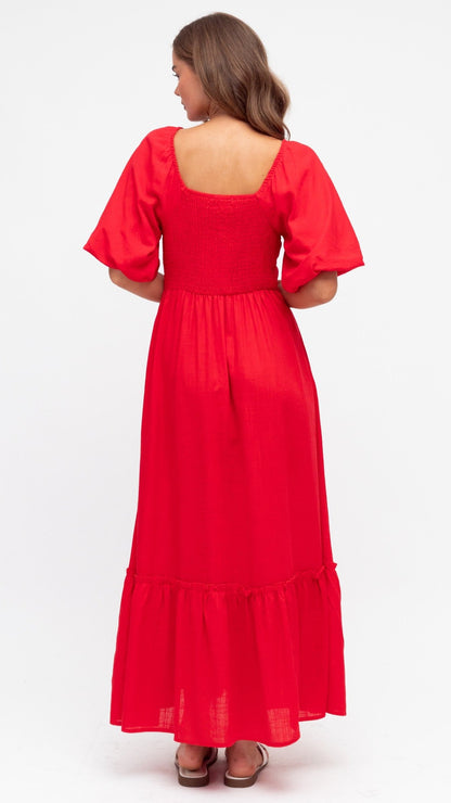 The Crimson Breeze Maxi Dress