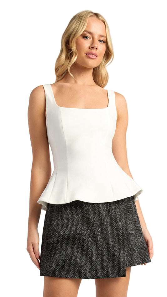 The White Aria Peplum Top